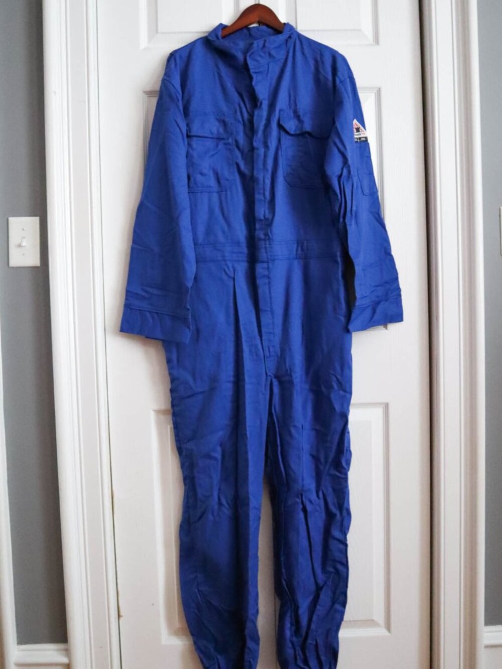 Bulwark Men's Utility Coveralls Flame Resistant Cat2 2112 Sz 44-RG Blue Workwear